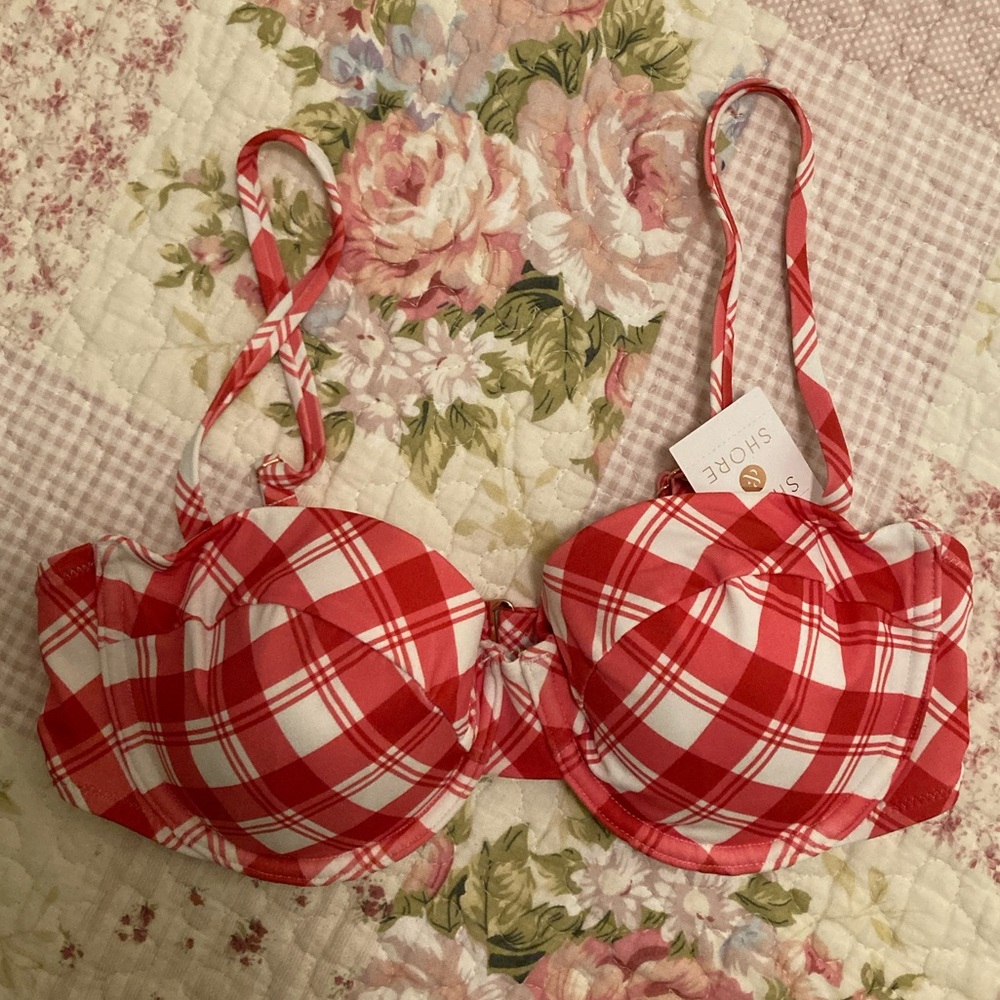 Shade & Shore plaid bikini top